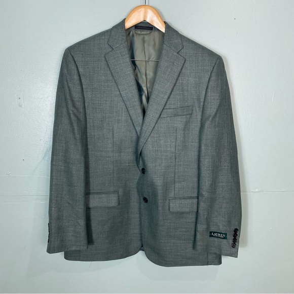 Lauren‎ Ralph Lauren Green Linen Blend Blazer 44 Regular Lexington